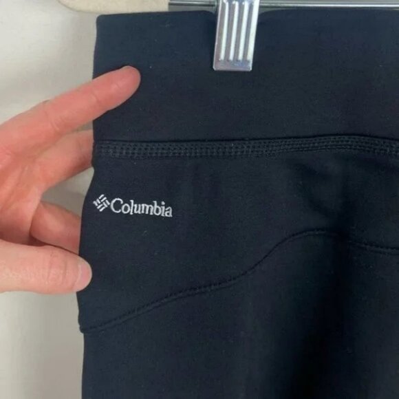 Columbia Black High Rise Fleece Lined Yoga Leggings Size Large Stretch Pants L - Picture 6 of 7